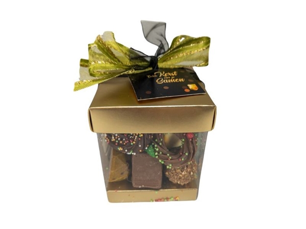 Kerst kubus chocolade